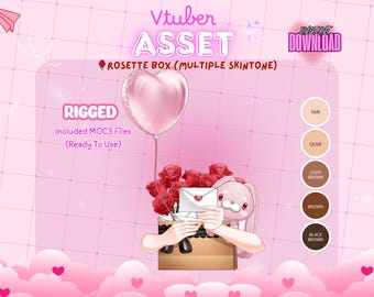 VTuber Asset | Rigged Hand Holding Valentine Gift Box | Rosette Gift Prop | Live2D Item | VTuber Accessory
