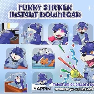 telegram stickers - Furry emotes digital stickers fursona, Stickers Furry for Telegram, Discord Sticker,  Telegram Digital Sticker