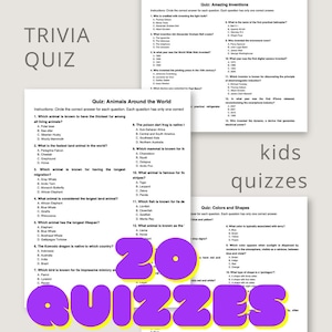 Trivia Quiz Game Bundle, Printable quizzes game for kids, Classroom activity, Friends Activity, For Teachers