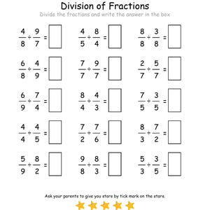 Brüche Abteilung Arbeitsblätter zum Ausdrucken - Kinder Mathematik - Klasse 1 - 5 - 150 Arbeitsblätter - zum sofortigen Download
