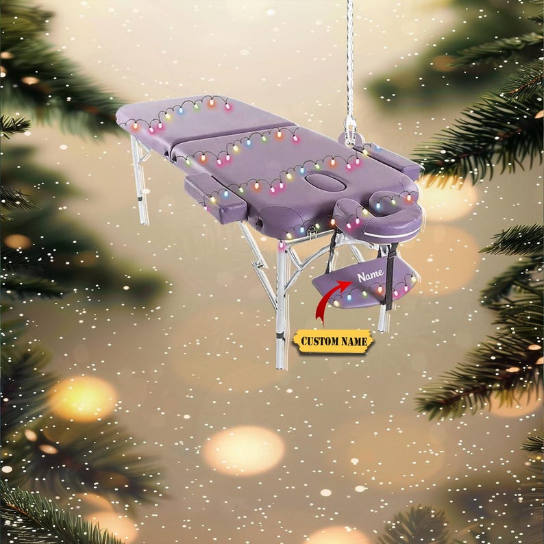 Massage Bed Table Spa Xmas Personalized Ornament 2D, Massage Bed Table