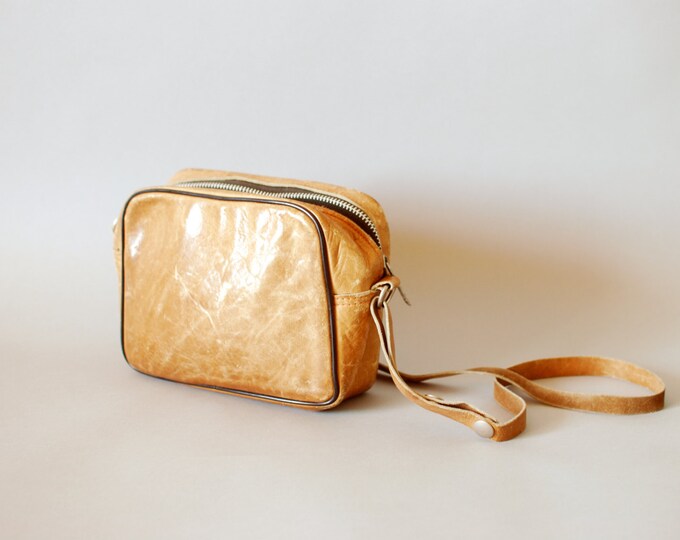 Vintage Distressed Leather Camera Bag/ Purse Etsy