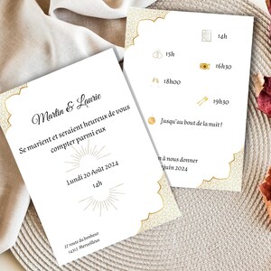 Invitation Mariage, Faire part numérique, Invitation personnalisable, imprimable, Modèle invitation