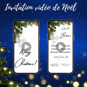 Vidéo carte d'invitation pour Noël, carte pour invités, carte animée à envoyer par sms, personnalisable