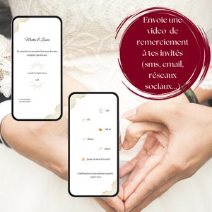 invitation vidéo mariage, faire part invités, carte invitation digitale, personnalisable, facile