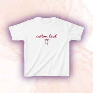 Custom Baby Tee, Babytee, Y2k Baby tee, Coquette Baby Tee, Vintage 90s shirt, Retro Style Cropped T-Shirt, Personalized Script y2k Shirt
