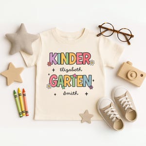Kinder Garten Custom Shirt, Back to School Kid Shirt, First Day of School Shirt, Custom Pencil Kids Name Shirt, School Shirt for Kid