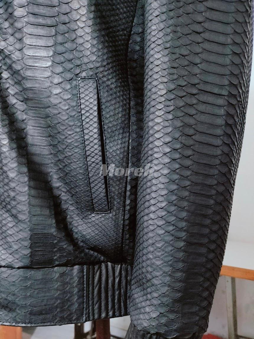 Handcrafted Python Leather Hoodie Jacket – Genuine Snakeskin for ...