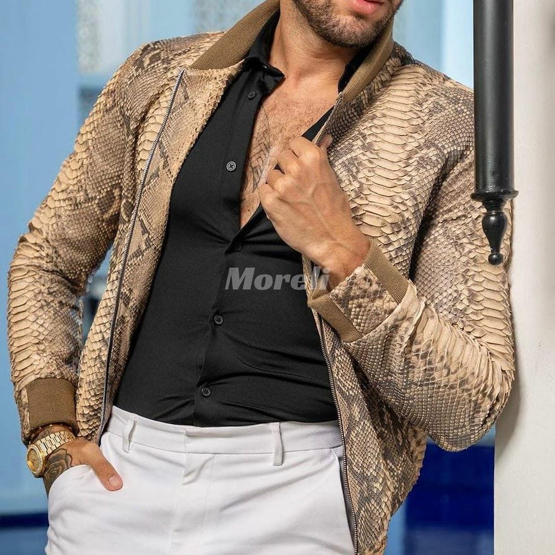 Handcrafted Python Leather Biker Jacket Luxurious Exotic Skin Jacket ...