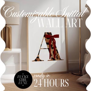 gepersonaliseerde initiaal aangepaste muurkunst universiteitsappartement decor, luipaardprint kunst aan de muur trendy slaapzaalinrichting, gepersonaliseerde cadeaus voor vrouwen