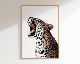 leopard print wall art trendy apartment decor, leopard wall art retro poster photography print, funky wall art leopard poster bedroom decor
