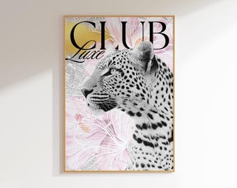 leopard wall art luxury print cute office decor for women, cheetah wall art for living room decor, light pink wall art aesthetic home decor