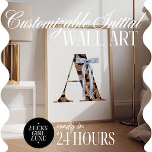 gepersonaliseerde initiaal aangepaste muurkunst universiteitsappartement decor, luipaardprint kunst aan de muur trendy slaapzaal decor, universiteitscadeaus voor tienermeisjes