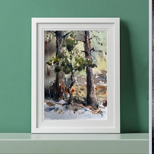 Bosque de Troodos - Pintura original en acuarela