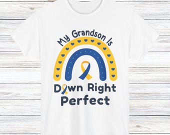 Maglietta per la consapevolezza della sindrome di Down per mamma o papà, magliette personalizzate per la giornata mondiale della sindrome di Down, maglietta personalizzata Down Right Perfect Family