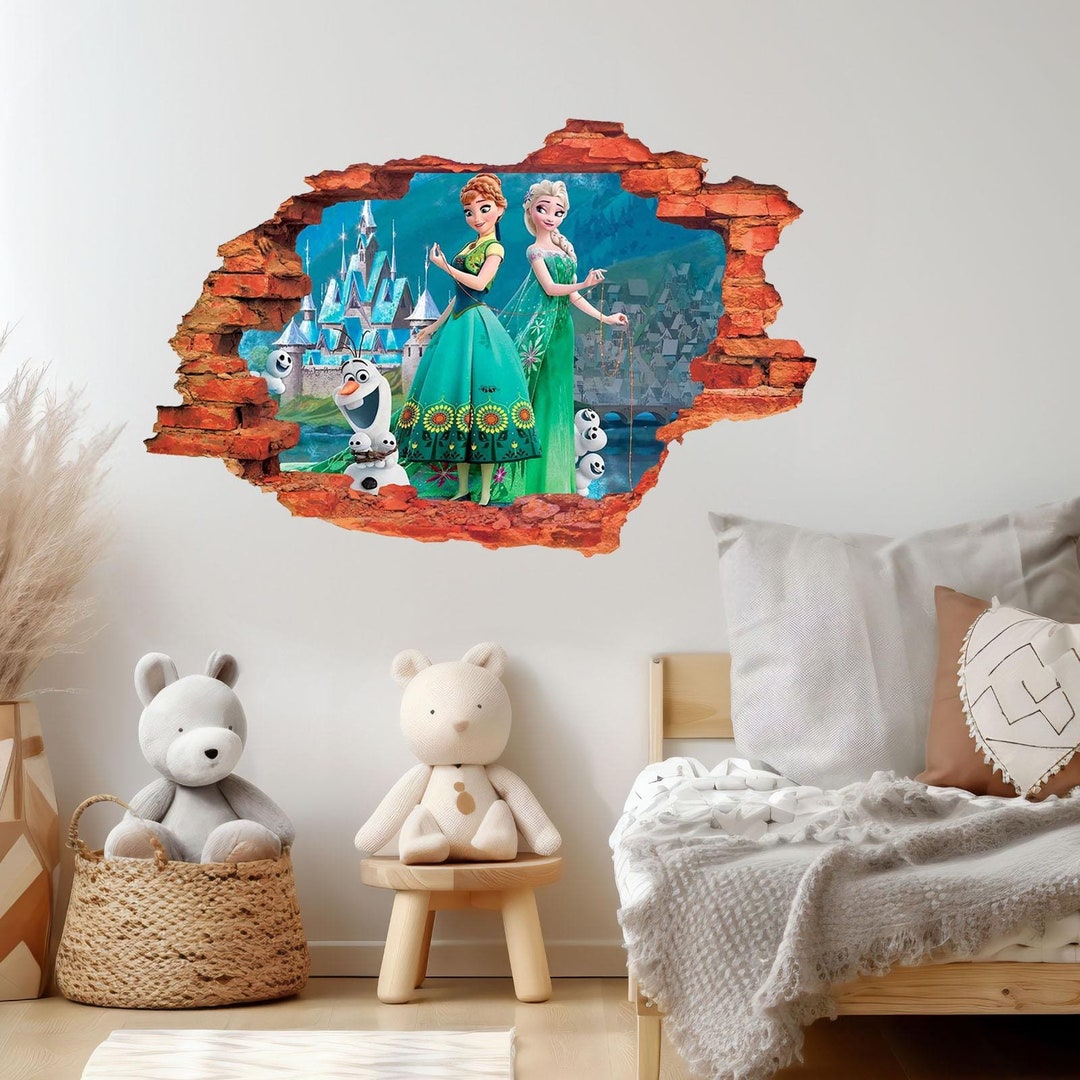 Frozen Anna and Elsa Wall Decals Kids Room Wall Stickers, Disney Frozen ...