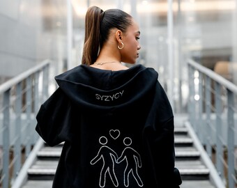 Hoodie met rits TrafficHearts