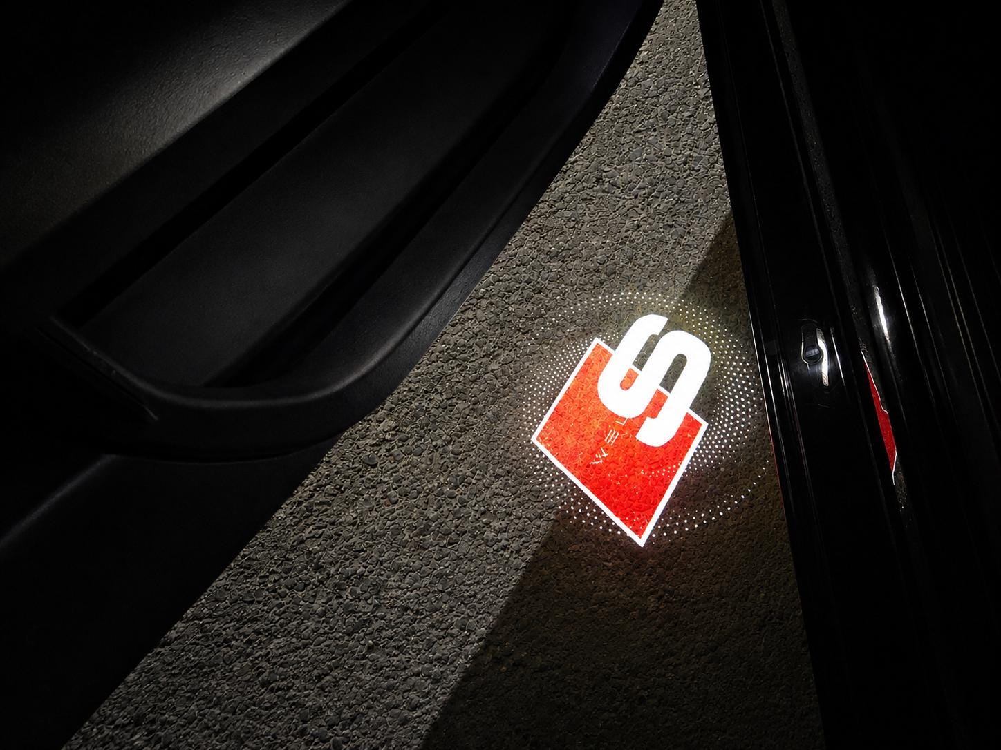 Audi Door Light Logo Dual Projector Lens Dynamic Effect-no Fade-3