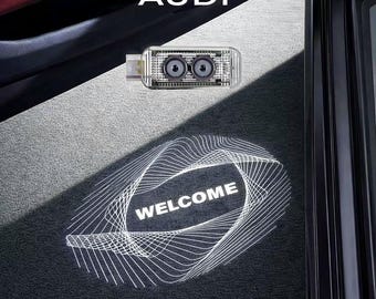 Audi Door Light Logo Projector Dual lens Dynamic-No Fade-3 Years Warranty-2pcs-