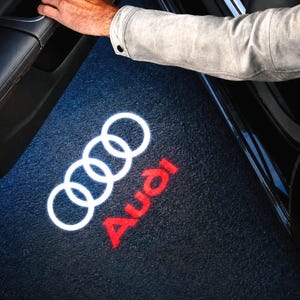 Audi Car LED Door Logo Projector Lights – Nanoglass No Fade-3 Year Warranty (2-Piece Kit)