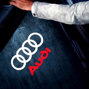 2X Audi Car LED Door Logo Projector Lights – HD Welcome Courtesy Lamps