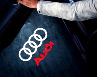 2 luces LED de proyección del logotipo de Audi para puertas de coche – Lámparas de cortesía de bienvenida en alta definición