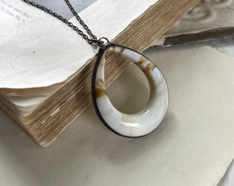 Caramel Swirl Hoop Pendant,  Girlfriend Gift
