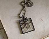 Vintage Lace Necklace Flower Charm