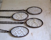Lace Necklace Set Wedding Bridesmaid Lace Jewelry Pendant