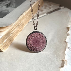 Amethyst Glass Pendant, Stained Glass Jewelry, Gift for Her