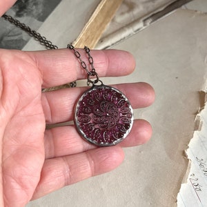 Amethyst Glass Pendant, Stained Glass Jewelry image 6