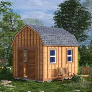 10x12 Gambrel Roof Shed Plans: DIY Garden Storage Building (PDF Download)