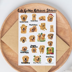 Golden Retriever Hundesammlung Hunde Aufkleber zum Dekorieren von Einladungen, Digitalen Planern, Geschenkstempel Sammlung - Sofort Download