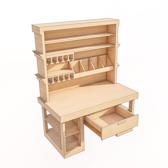 DIY Heavy-Duty Workbench Plans: Customizable Garage Workshop (Digital PDF Download)
