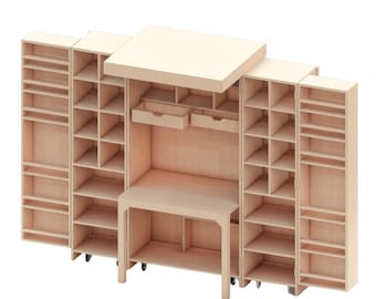 DIY Expandable Craft Cabinet: Mobile Workstation Storage  - Imperial Units (Digital PDF Download)