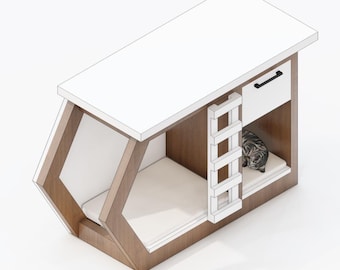DIY Pet House Blueprint: Modern Indoor Cat or Dog Bed (PDF)