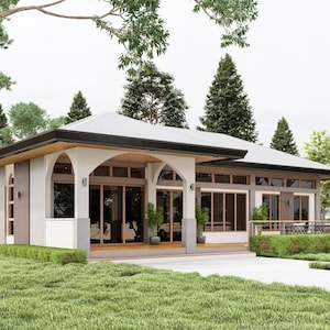 Modern 1 bedroom Rest house Floor plan Architectural Plan, Plumbing Plan, Electrical Plan (9mtrs x 14mtrs)| House plan | House blueprint PDF