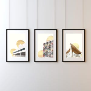 Digital Art Le Corbusier - Villa Savoye  | Unité d’Habitation | Notre Dame du Haut Instant Download Mid-Century Design | Wall Decorations