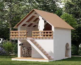 犬小屋 XXXLサイズ XXL Two-Story Dog House & Playhouse Plan: DIY Backyard Fort (PDF