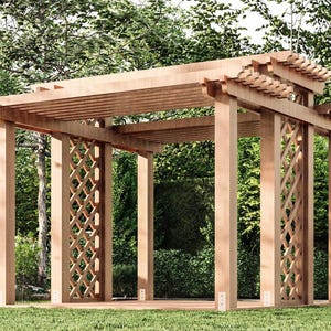 Zelfgemaakte pergola-blauwdruk: ontwerp prieel latwerk (digitale pdf-download)