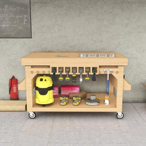 DIY Mobile Workbench Plans: Customizable Garage Workshop Table (PDF Plan) image 5