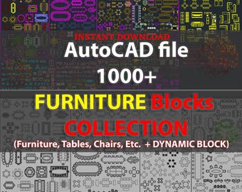 Más de 1000 bloques de muebles de AutoCAD: archivos CAD métricos (bloques dinámicos)