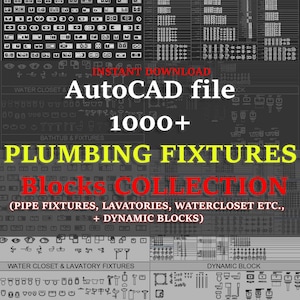 AutoCAD Plumbing Fixtures Blocks: 1000+ CAD Blocks (Metric)