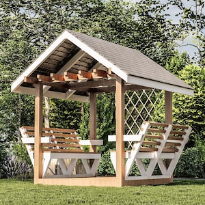DIY Gazebo Garden Bench Plans: Outdoor Seating (Imperial) (Digital Download)