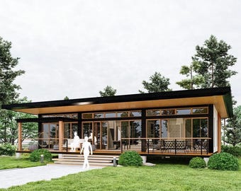 Modern 1 Bedroom house Floorplan 9meters x 14meters |Dream house |Rest house plan |Architectural plans | PDF Floor plan | House Blueprint