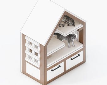 DIY Cat House Blueprint: Indoor Pet Bed Plans (PDF Download)