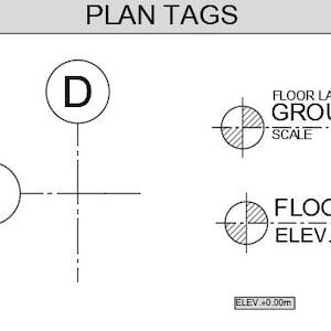 Puede incluir: Un plano arquitect&oacute;nico en blanco y negro con las etiquetas A, B, 1, D y el texto "FLOOR LAYOUT GROUND FLOOR PLAN SCALE 1:100 FLOOR LEVEL ELEV. + 0.00 m ELEV +000"