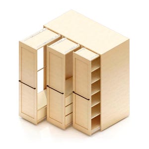 DIY Pull-Out Closet Cabinet Plans | 3-Panel Organizer with Drawers, Hangers & Adjustable Shelves | Digital Woodworking PDF | Closet System