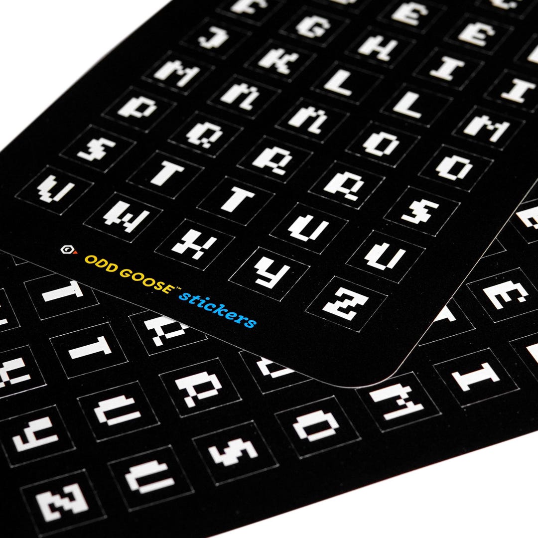 Pixel Alphabet Stickers - 2 A6 Sheets of Retro Bitmap Font Designs - Etsy