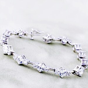 KubikZirkon 925 Silber Armband Frau Silber Handmade Charm Armband Geschenk für Sie